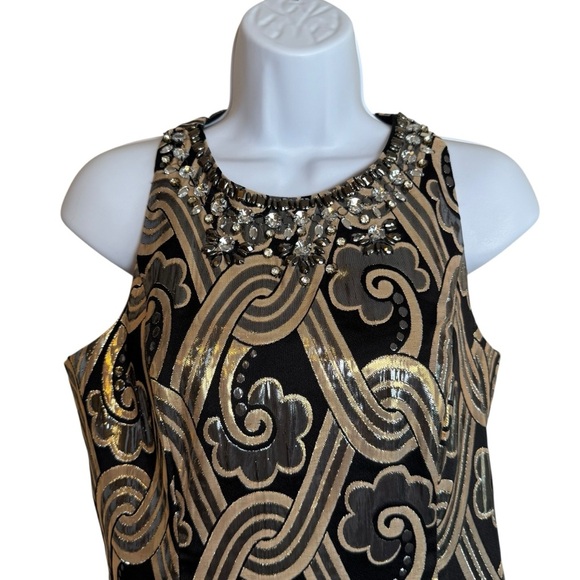 LILLY PULITZER Embellished Tropic Top Metallic Brocade Size 6 Rhinestones EUC - Picture 3 of 10